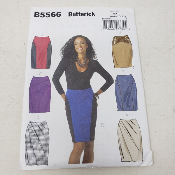 BUTTERICK Sewing Pattern B5566 Women Sz 6-8-10-12 Vintage 80s 90s Style Skirts