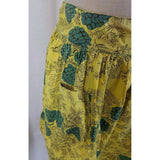 Vintage Pine Tree Pinecone Yellow Green APRON Mid Century Textile Cotton 1950s