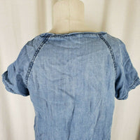 Life In Progress Denim Blue Jean Oversized Baggy Sack Dress Womens S Chambray SS