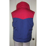 Mrs Duckworth Full Zip Up Plaid Flannel Lined Western Colorblock Vest Womens L Red & Navy Blue Puffer Sleeveless Parka Contrast