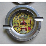 LOT of 7 VINTAGE ASHTRAYS TOURISM TRAVEL STATES PAINTED METAL COLLECTIBLES JAPAN