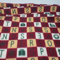 Red Tan & Green Alphabet Soft Fleece Fabric 2+ Yards Letters Persons School ABCs