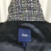 Gap Wool Cotton Double Breasted Cropped Mottled Tweed Peacoat Jacket Womens M