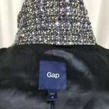 Gap Wool Cotton Double Breasted Cropped Mottled Tweed Peacoat Jacket Womens M