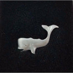 White Sperm Killer Whale Pewter Tie Bar Tack Clip Pin Clasp with Chain Jewelry