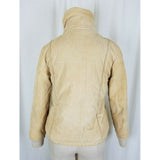 Dawn Imports Shawl Collar Corduroy Puffer Bomber Jacket Womens S Tan Zip Up Snap