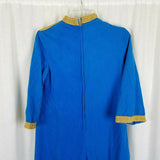 Lisanne Loungewear Blue Velour Pantsuit Jumpsuit Culottes Womens 16 60s 70s MCM
