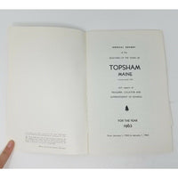 Annual Report Town Selectman of Topsham Maine 1963 Cumberland County Town Hall