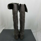Vince Camuto Tall Knee Hi Gray Leather Fold Over Riding Boots Boho Womens 7.5