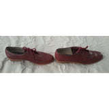 Vintage Sperry Topsiders Lace Up Red Leather Boat Shoes Womens 7.5 Jr Miss