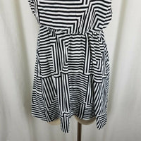 Forever 21 Black & White Abstract Blouson Dress Womens S Psychedelic Patchwork