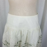 Tabitha Anthropology Lightweight Summer Floral Embroidered Twirl Skirt Womens 10