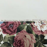 Atelier Originals 1988 Screenprint Floral Upholstery Fabric 2 Pieces Lot Vintage