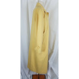 Vintage Claude Havrey Paris Long Maxi Placket Front Yellow Trench Coat Womens S