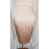 Vero Moda Satin Dress Fitted Bodycon Sexy Built in Scarf Faux Wrap Womens M Nude