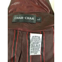 Char Char Califa LA Bling Hooded Ruffled Satin 3/4 Sleeve Bomber Jacket Womens L
