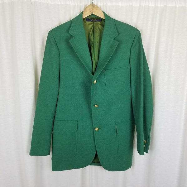Brooks Brothers 346 Irish Kelly Masters Green Sportcoat Jacket Blazer Mens 39