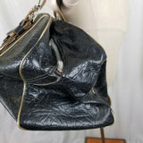 Vintage Ram Golf Bag Black Leather Distressed Doctor Style Duffel Duffle Sports