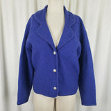 John Meyer Classics Boiled Felted Wool Cardigan Sweater Jacket Blazer Womens S