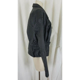 Vintage Hide Park Belted Black Leather Motorcycle Jacket Womens S M Fitted Zip
