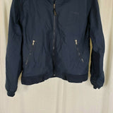 LL Bean Fleece Lined Warm Up Nylon Jacket Windbreaker Mens L Full Zip Contrast
