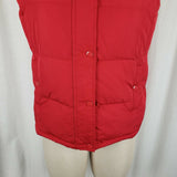 Vintage Gap Vest Zip Snap Up Puffer Quilted Goose Down Winter Womens M Red 2005