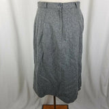 Hannington Boston Gray Wool Flat Front Straight Pencil Skirt Womens 14 Vintage