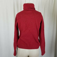 LL Bean Merino Wool Angora Turtleneck Sweater Womens XS Mottled Red Lightweight