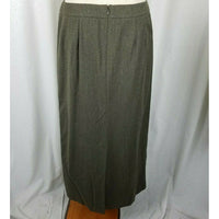Talbots Stretch 100% Wool Faux Wrap Front Slit Maxi Skirt Vintage Womens 12 USA