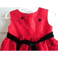 La Princess Embroidered Floral Taffeta Velvet Sash Twirl Party Dress Girls 18M