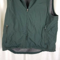 LL Bean Nylon Fleece Lined Vest Full Zip Up Mens L Funnel Neck Outdoor Adventure
