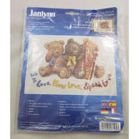 Janlynn Counted Cross Stitch Kit See Hear Speak Love #47-125 2002 Teddy Bears
