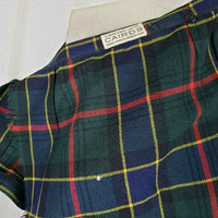 VINTAGE Cairds Mosbrook Wool Tartan Plaid Pinned Wrap Kilt Skirt Womens L Buckle