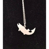 Salmon Wide Mouth Bass Fish Pewter Silver Chain Necklace Pendant Charm Jewelry