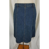 Geoffrey Beene Sport Stretch Denim Blue Jean Midi Pencil Skirt Womens 8 Vintage