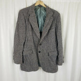 Vintage HARRIS Tweed Blazer Wool Sport Coat Jacket Mens 40 42 USA Mid Century