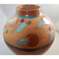 Amadio Smith Laguna Southwestern Raku Pottery Huge Floor Vase Art Decor Signed