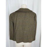 Vintage Salvatore Costanzo Wool Tweed Swing Jacket Blazer Designer Womens M Tan