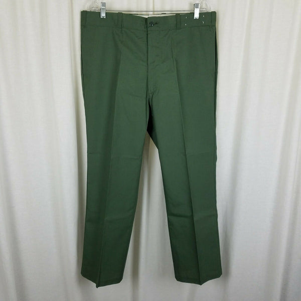 Vintage Sears Work Leisure Pants Full Fit Perma-Prest Mens 38x28 70s USA Green