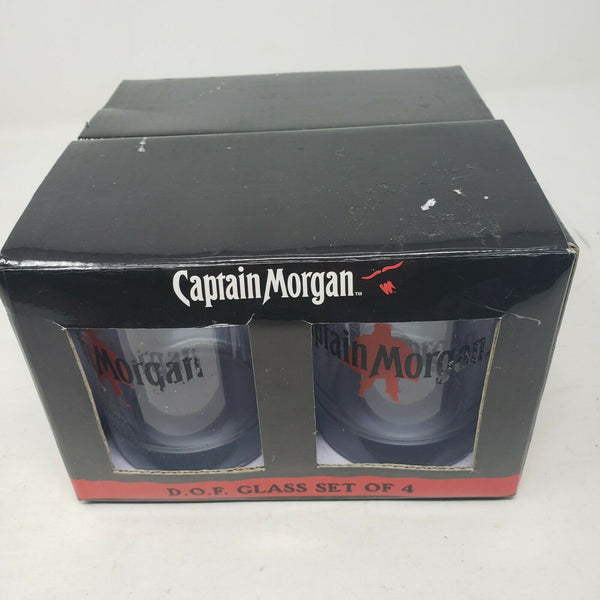 Captain Morgan Official Crew Gear Rocks D.O.F. Set of 4 Glasses in Box Barware