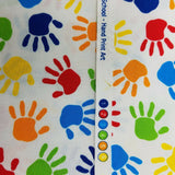 Kindergarten Elementary School Handprints Art Primary Colors Fabric 1/2 yard