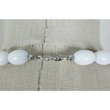 VINTAGE TRIFARI LUCITE BEADS Beaded Strand NECKLACE 31 grams Silver White Clear