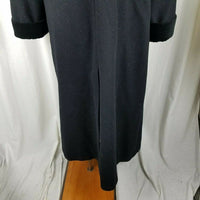 Liz Claiborne Peacoat Black Wool Velvet Long Maxi Duster Coat Womens 16 Vintage