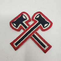 Paul Bunyan Axe Award Vintage Boy Scouts BSA Badge Patch 3.5 in Red Black x 2