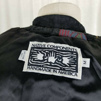 Native Components Leather Woven Bolero Jacket Southwestern Tapestry Womens M