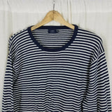 JCrew Harbor Cotton Merino Wool Sailor Striped Crewneck Pullover Sweater Mens XL