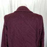 JG Hook Double Breasted Winter Wool Military Short Peacoat Coat Womens 2P Maroon