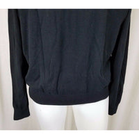 Perry Ellis VNeck Argyle Chevron Pullover Sweater Mens M Lightweight Black Gray