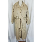 Vintage Eddie Bauer Canvas Long Safari Flannel Lined Trench Coat Womens S Khaki