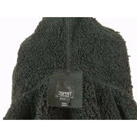 Esprit Vegan Sherpa Shearling Fur Faux Suede Hooded Parka Jacket Peacoat M